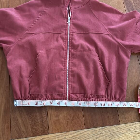 ROMWE Raspberry Cropped Bomber Zip Up Jacker Size S - Picture 6 of 9